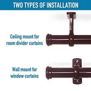 RHF Curtain Rods 72 to 144-1" Curtain Rod with Cap, Curtain Rod for Windows 66 to 120, Hanging Curtain Rod&Wall Mount with Brackets, Outdoor Curtain Rod, Curtain Rods for Windows 72 to 144-Inch: Black