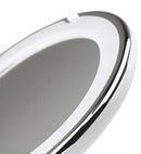 Sparrow Decor Lighted Makeup Mirror 7X Daylight LED Wall Mount Mirror with Locking Suction Cup and Rotating Adjustable Tilting Arm Folds Into Travel Magnifying Mirror - Illuminated Cosmetic Mirror