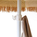 CASUN GARDEN 7' Hula Thatched Tiki Umbrella Outdoor Beach Umbrella with Hanging Hook, Natural Color