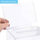 Clear Donation Box with Lock and Sign Holder Acrylic Ballot Box Tip Box Clear by Jlin EZwarehouse