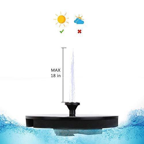 Flantor Solar Power Pump, Rose Bird bath Fountain Pump Brushless Pump for Garden and Patio Watering (Black) Quantity remaining
