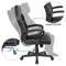 Furmax Office Chair Desk Leather Gaming Chair, High Back Ergonomic Adjustable Racing Chair,Task Swivel Executive Computer Chair Headrest and Lumbar Support (Black)