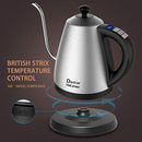 Electric Kettle with Variable Temperature, 1.2L Gooseneck Pour-Over Kettle for Drip Coffee and Tea, BPA-Free 304 Stainless Steel Kettle with LCD Display and Keep Warm Function Kettle, 1000W