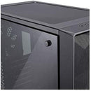 Fractal Design Meshify C - Compact Computer Case - High Performance Airflow/Cooling - 2X Fans Included - PSU Shroud - Modular Interior - Water-Cooling Ready - USB3.0 - Tempered Glass Light - Blackout