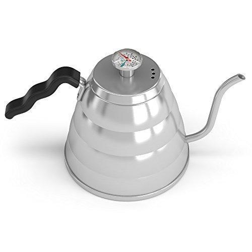 Coffee Gator Pour Over Kettle - With Gooseneck Spout and Thermometer (40floz)