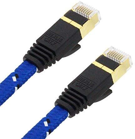 Outdoor Cat 7 Ethernet Cable 50ft, LiuTian 26AWG Heavy-Duty Cat7 Networking Cord Patch Cable RJ45 10 Gigabit 600hz LAN Wire Cable STP Waterproof.