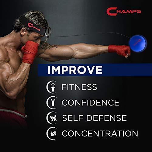 Champs Boxing Reflex Ball Boxing Equipment Fight Speed, MMA Boxing Gear Pro Punching Ball - Great for Reaction Speed and Hand Eye Coordination Training Reflex Bag Alternative …