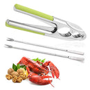 Multipurpose Nut Cracker for All Nuts with Dual Size Groove, Seafood Cracker for King Crab Leg Lobster, Walnut Cracker with Non Slip Soft Padded Handle and Durable Anti Bend Zinc Alloy Material