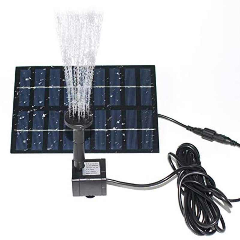 ROADTEC Solar Fountain Pump for Birdbath, 1.8W Solar Water Fountain Solar Powered Water Pump Kit for Small Pond Pool Fish Tank Garden