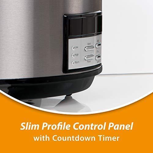 Crockpot Slow Cooker|8 Quart Programmable Slow Cooker with Digital Countdown Timer, Black Stainless Steel - SCCPVFC800-DS