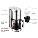 HAMSWAN Drip Coffee Maker, AD-103 Coffee Maker Coffee Pot, Small 10 Cup Coffee Machine with Glass Thermal Carafe, Insulated, Keep Warm, Automatic Shut Off for Single Serve & House Use