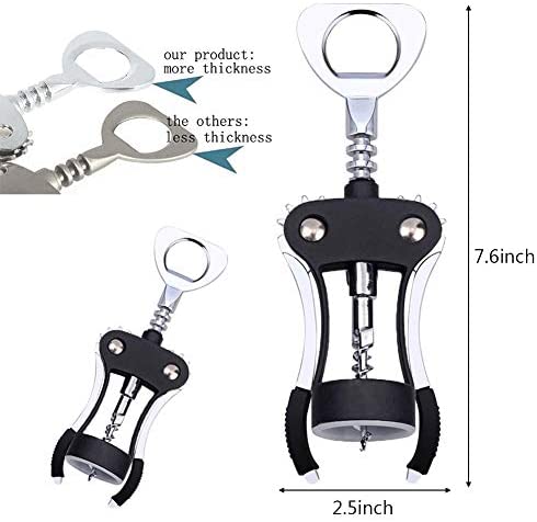 FOHO Wine Opener, Premium Multifunctional Wing Corkscrew Wine Bottle Opener, Luxury Waiter Corkscrew with Stopper Set for Wine Enthusiast Waiters