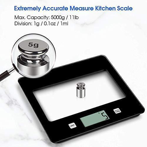 Digital Kitchen Scale Food Scales, TOBOX Postage Scale Multifunction Stainless Steel Accuracy with LCD Display and Tare Function for Baking and Cooking 22 lb 10 kg