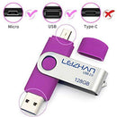 LEIZHAN OTG 32GB USB Flash Drive USB 2.0 Micro USB Pen Drive Memory Stick u Disk (Blue)