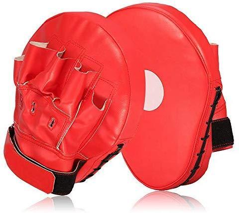 Valleycomfy Boxing Curved Focus Punching Mitts- Leather Training Hand Pads,Ideal for MMA Karate, Muay Thai Kick, Sparring, Dojo, Martial Arts