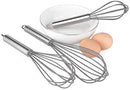 TEEVEA  Set of 3 Multi-Color Silicone whisks with stainless steel handles. Milk & Egg Beater Balloon Metal Whisk for Blending, Whisking, Beating and Stirring