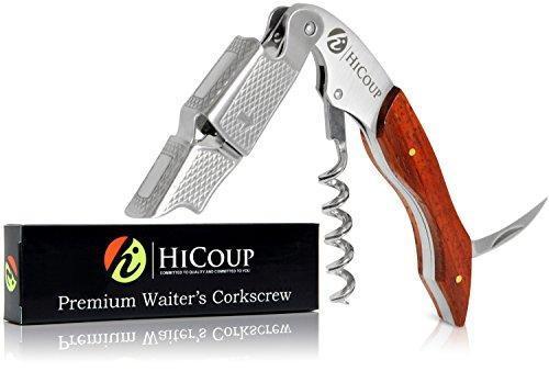 Professional Waiter’s Corkscrew by HiCoup – Bai Ying Wood Handle All-in-one Corkscrew, Bottle Opener and Foil Cutter, The Favored Choice of Sommeliers, Waiters and Bartenders Around The World