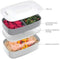 Bentgo Classic - All-in-One Stackable Bento Lunch Box Container - Sleek and Modern Bento-Style Design Includes 2 Stackable Containers, Built-in Plastic Utensil Set, and Nylon Sealing Strap (Gray)