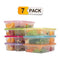 Bento Lunch Boxes, 3-Compartment Meal Prep Containers with Lids, Food Storage Containers, 7 Pack BPA Free Food Lunch box, LeakProof, Reusable, Stackable, Microwave, Freezer and Dishwasher Safe