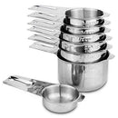 13-piece Measuring Cups and Spoons Set, 18/8 Stainless Steel Heavy Duty Good Grips with Ring Connector