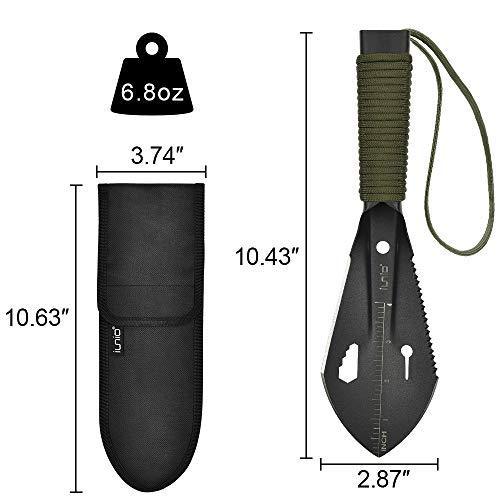 IUNIO Military Portable Folding Shovel and Pickax with Tactical Waist Pack Army Surplus Multitool for Camping Hiking Backpacking Fishing Trench Entrenching Tool Car Emergency