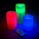 Flameless Color Changing Candles (3 candles that mimics a real candles) with Remote Control & Timer (Made With Real Wax!)