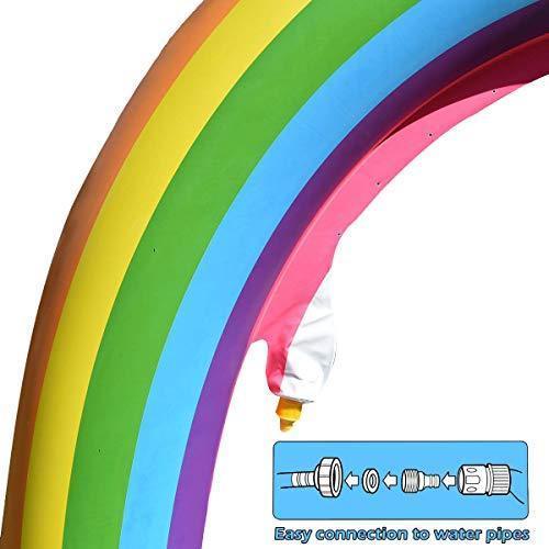 STFLY Outdoor Rainbow Sprinkler Inflatable Rainbow Cloud Yard Sprinklers Archway Lawn Beach Outdoor Toys, Water Toys for Child Adult Kid Summer Fun Play