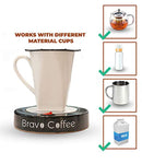 Electric Personal Coffee Mug & Beverage Warmer For Desk, 3.87" Diameter with 2 Bonus Drink Covers :: Large Heat Plate Fits All Cups and Mugs :: Automatic Shutoff for Safety by Bravo Line