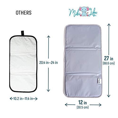 Baby Changing Pad | Fully Padded for Baby's | Foldable Large Waterproof Mat | Portable Travel Station for Toddlers Infants & Newborns (Grey) by MIKILIFE