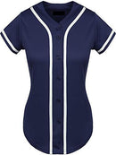 Hat and Beyond Womens Baseball Button Down Tee Short Sleeve Softball Jersey Active Shirts Made in USA