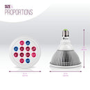 Indoor LED Grow Light Bulbs w/ Clamp Reflector (12W) Efficient Greenhouse Red & Blue Hydroponics Lighting | Produce Healthier Plants, Herbs, Flowers