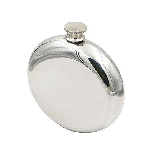 JUJOR Pie Round Flask 5 oz. Stainless Steel 18/8 Mirror Polished