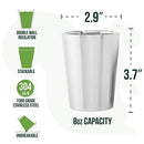 Better For Your - Small Tumbler Cups Stainless Steel Double Wall - 8oz (250ml) - Set of 3