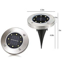 [ 12 Pack] Solar Ground Lights,Solar Garden Light,8 LED Garden Pathway Outdoor In-Ground Lights,Waterproof Disk Flood Lights Dark Sensing Landscape Lighting for Lawn Yard Patio - White