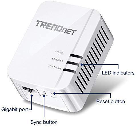 TRENDnet Powerline 1300 AV2 Adapter, IEEE 1905.1 & IEEE 1901, Gigabit Port, Range Up to 300m (984 ft.), TPL-422E