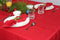 Cotton Craft 100% Linen Christmas Red Table Cloth -Size 60x120 Red Hand Crafted and Hand Stitched Table Cloth with Hemstitch detailing.