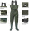 Kingdom Chest Waders Waterproof - Hunting & Fishing Waders with Neoprene Boots, Nylon and PVC Insulated Material