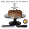 Topeka Trading Company Rotating Cake Decorating Turntable With Bonus Icing Spatula | 12" Diameter Aluminum Alloy Stand With Platform | Non-Slip Base & Smooth Rotation (Silver/Black)