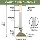 612 Vermont Battery Operated LED Window Candles with Flickering Amber Flame, Automatic Timer, 9.75 Inches Tall (Pack of 4, Pewter)