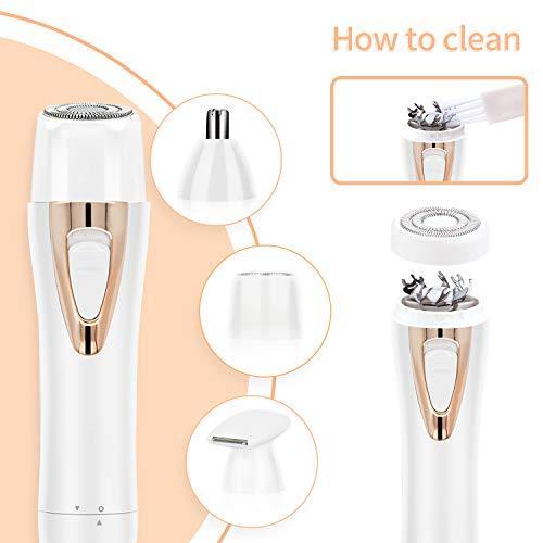 Bikini Trimmer, Facial Hair Removal for Women, Eyebrow Trimmer, 3 in 1 Painless Electric Razor Ladies Body Shaver Painless Multi Purpose Women Hair Remover for Face/Bikini Area/Eyebrow/Armpit/Leg