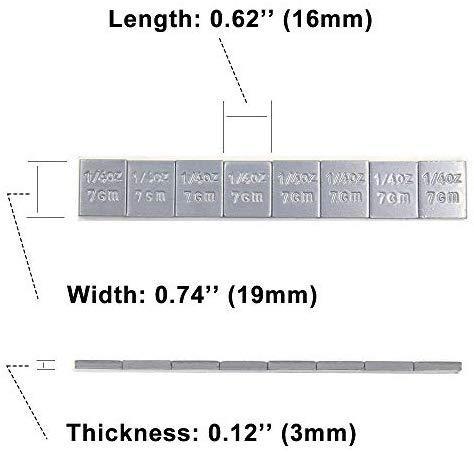 CKAuto 1/4oz, 0.25oz, Black, Adhesive Stick on Wheel Weights, EasyPeel Tape. Cars, Trucks, SUVs, Motorcycles, Low Profile, 60 oz/Box, U.S. OEM Quality, (240pcs)