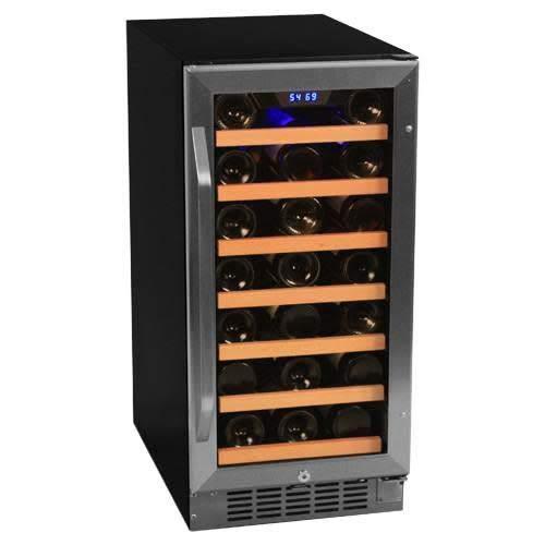 EdgeStar 30 Bottle Built-In Wine Cooler - Stainless Steel/Black