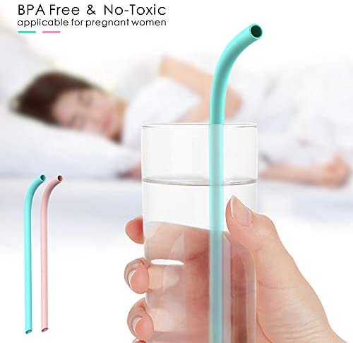 Reusable Collapsible Silicone Drinking Straws Set - Eco Friendly Foldable Straws,2 Carrying Case and 2 Cleaning Brush,Kids Friendly, BPA Free,Portable, for Travel, Household, Outdoor. (Teal+Gray)