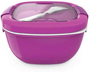 Bentgo Salad BPA-Free Lunch Container with Large 54-oz Salad Bowl, 3-Compartment Bento-Style Tray for Salad Toppings and Snacks, 3-oz Sauce Container for Dressings, and Built-In Reusable Fork (Blue)