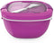 Bentgo Salad BPA-Free Lunch Container with Large 54-oz Salad Bowl, 3-Compartment Bento-Style Tray for Salad Toppings and Snacks, 3-oz Sauce Container for Dressings, and Built-In Reusable Fork (Purple)