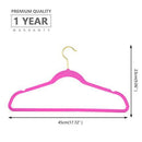 MIZGI Premium Velvet Hangers (Pack of 50) Heavyduty - Non Slip - Velvet Suit Hangers Pink - Gold Hooks,Space Saving Clothes Hangers (Pink) …