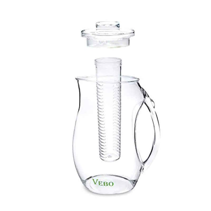 VeBo Tea and Fruit Infusion Pitcher With Ice Core Rod - 2.9 Quart Water Pitcher Infuser