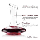 Bella Vino Wine Decanter, 100% Lead-Free Hand Blown Crystal Glass, Red Wine Carafe, Wine Aerator with Wide Base,Wine Accessories,Wine Gift