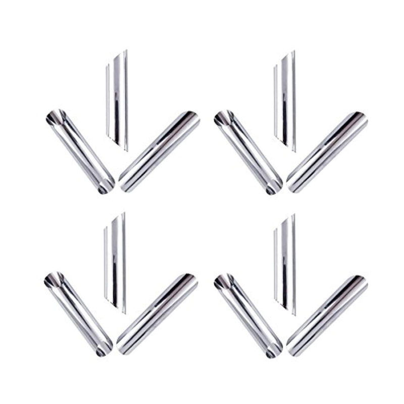 12 Pieces Stainless Steel Cannoli Form Tubes 5 Inches, Diagonal Shaped