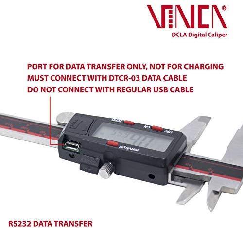 VINCA DCLA-0605 Quality Electronic Digital Vernier Caliper Inch/Metric/Fractions Conversion 0-6 Inch/150 mm Stainless Steel Body Red/Black Extra Large LCD Screen Auto Off Featured Measuring Tool